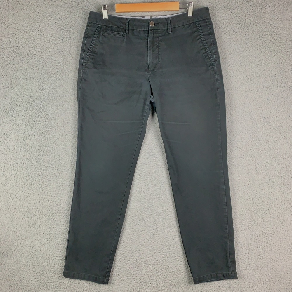 Perk Chino Pants Mens 34 x 30 Faded Black Slim Fit Tapered Stretch Cotton Twill
